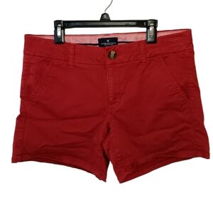 3/$20! American Eagle Outfitters Stretch Midi Short, Red, sz 6, GUC!